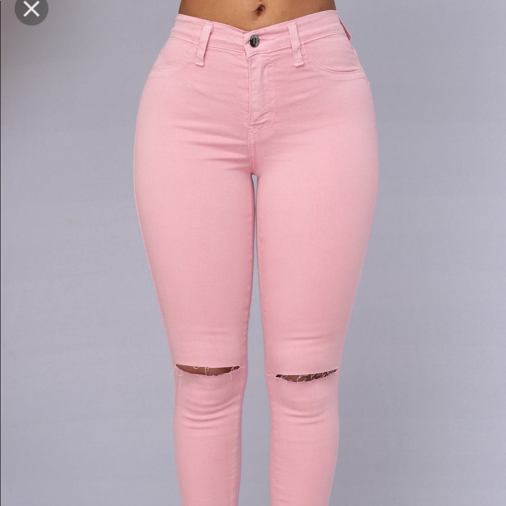Fashion Nova High Waist Pink Jeans